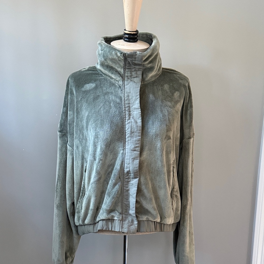 Women's Olive Green Fleece Jacket